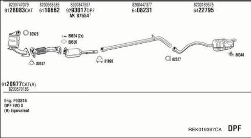 Fonos REK019397CA - Система випуску ОГ autocars.com.ua