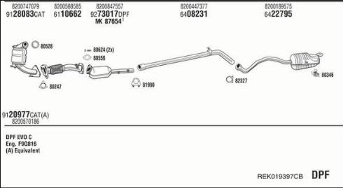 Fonos REK019397CB - Система випуску ОГ autocars.com.ua