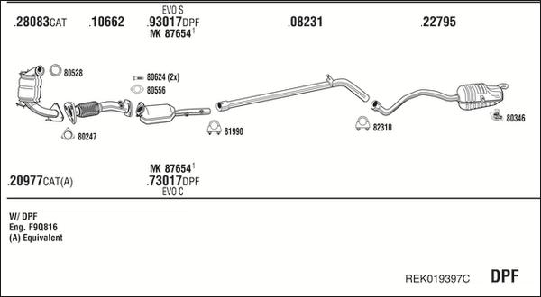 Fonos REK019397C - Система випуску ОГ autocars.com.ua