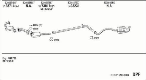 Fonos REK019398BB - Система випуску ОГ autocars.com.ua