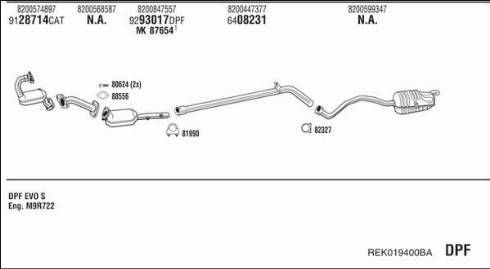 Fonos REK019400BA - Система випуску ОГ autocars.com.ua
