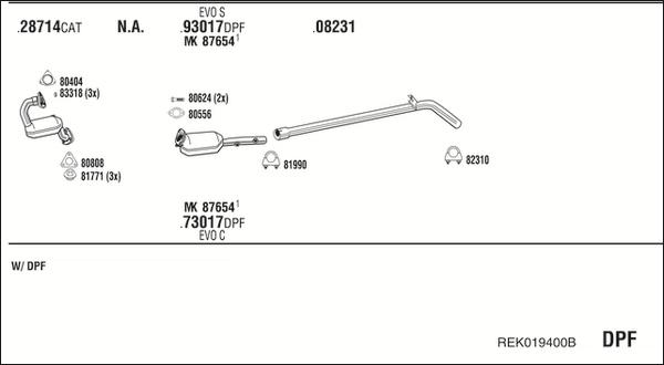 Fonos REK019400B - Система випуску ОГ autocars.com.ua