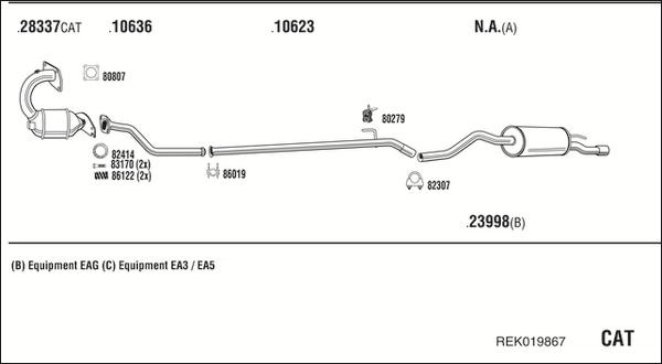 Fonos REK019867 - Система випуску ОГ autocars.com.ua