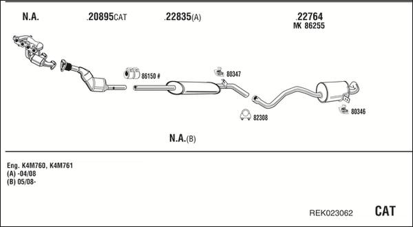 Fonos REK023062 - Система випуску ОГ autocars.com.ua