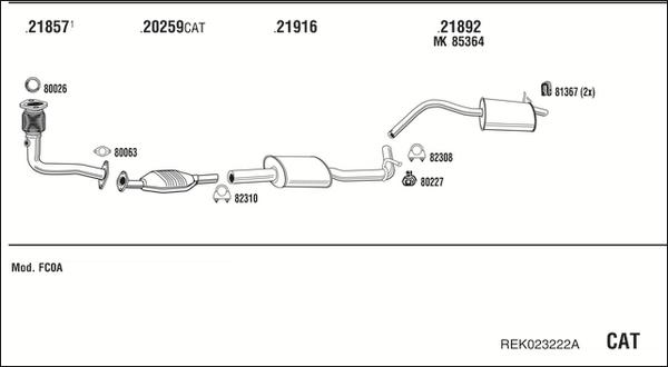 Fonos REK023222A - Система випуску ОГ autocars.com.ua