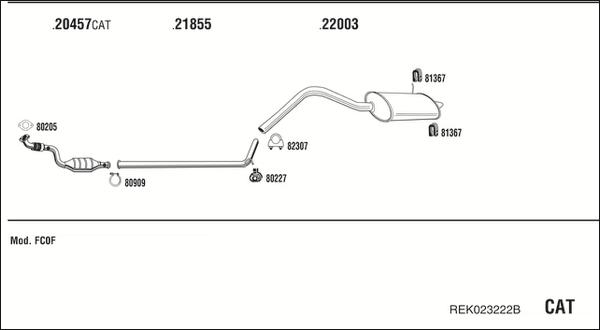 Fonos REK023222B - Система випуску ОГ autocars.com.ua