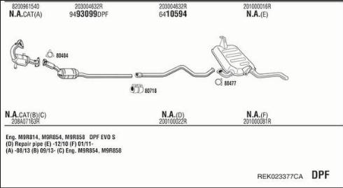 Fonos REK023377CA - Система випуску ОГ autocars.com.ua