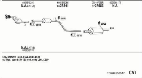 Fonos REK025660AB - Система випуску ОГ autocars.com.ua