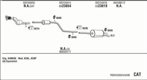 Fonos REK026545AB - Система випуску ОГ autocars.com.ua