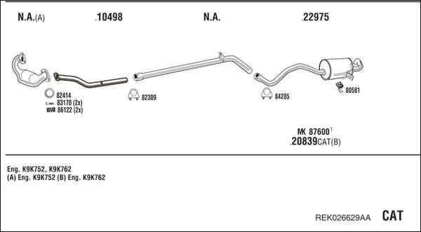 Fonos REK026629AA - Система випуску ОГ autocars.com.ua