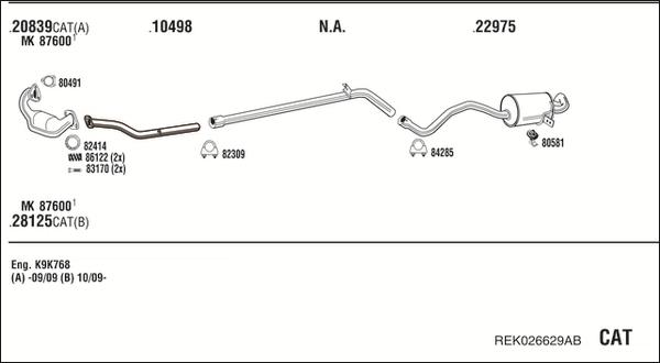 Fonos REK026629AB - Система випуску ОГ autocars.com.ua
