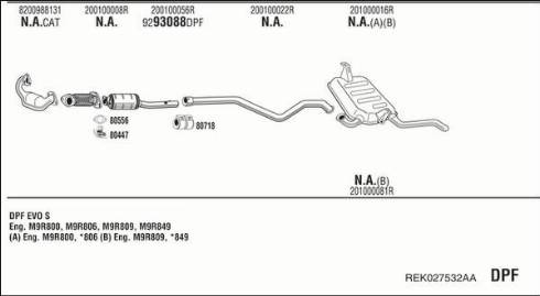 Fonos REK027532AA - Система випуску ОГ autocars.com.ua