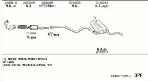 Fonos REK027532AB - Система випуску ОГ autocars.com.ua