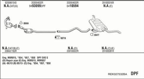 Fonos REK027532BA - Система випуску ОГ autocars.com.ua