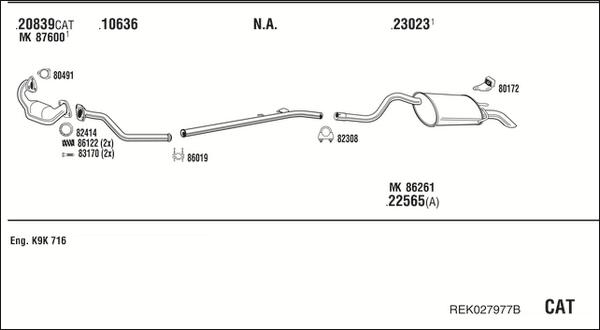 Fonos REK027977B - Система випуску ОГ autocars.com.ua