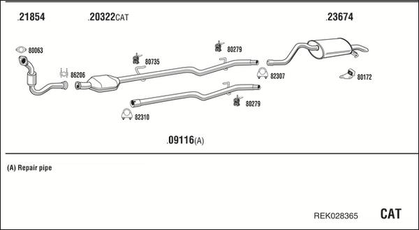 Fonos REK028365 - Система випуску ОГ autocars.com.ua