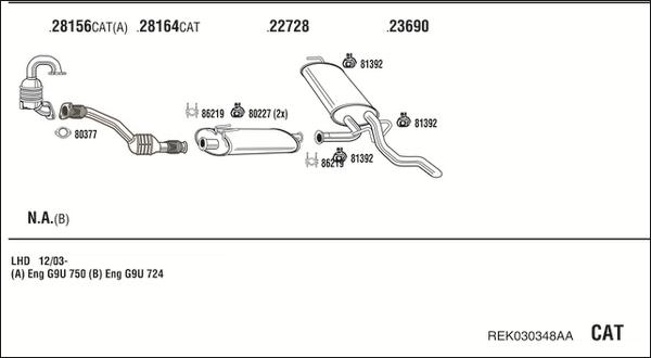 Fonos REK030348AA - Система випуску ОГ autocars.com.ua