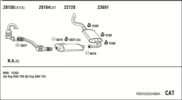 Fonos REK030348BA - Система випуску ОГ autocars.com.ua