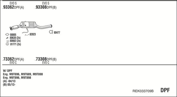 Fonos REK033709B - Система випуску ОГ autocars.com.ua