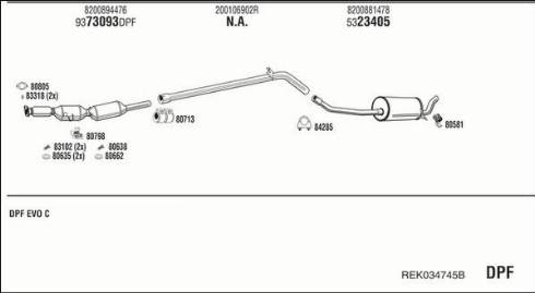 Fonos REK034745B - Система випуску ОГ autocars.com.ua