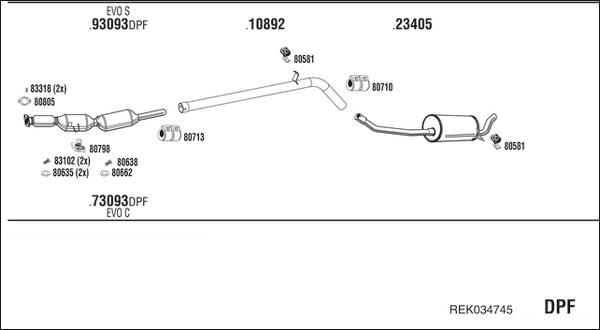 Fonos REK034745 - Система випуску ОГ autocars.com.ua