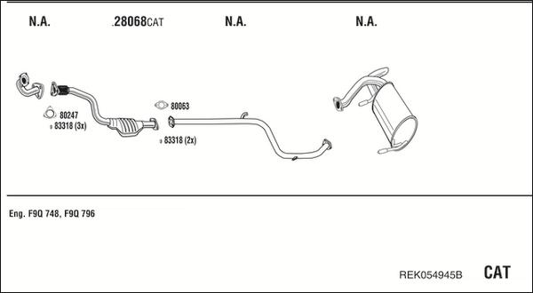 Fonos REK054945B - Система випуску ОГ autocars.com.ua