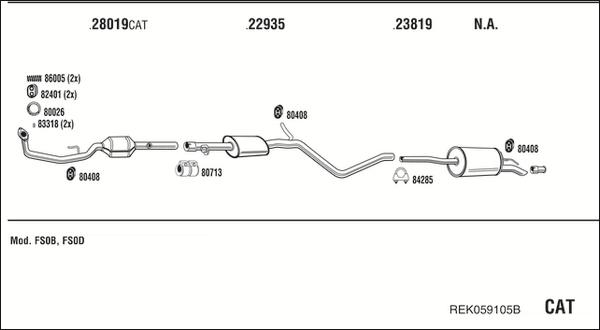 Fonos REK059105B - Система випуску ОГ autocars.com.ua