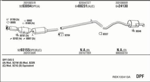Fonos REK100413A - Система випуску ОГ autocars.com.ua