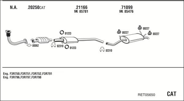Fonos RET05650 - Система випуску ОГ autocars.com.ua