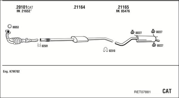 Fonos RET07881 - Система випуску ОГ autocars.com.ua