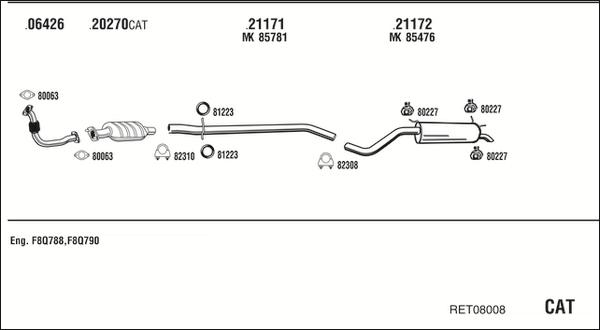 Fonos RET08008 - Система випуску ОГ autocars.com.ua