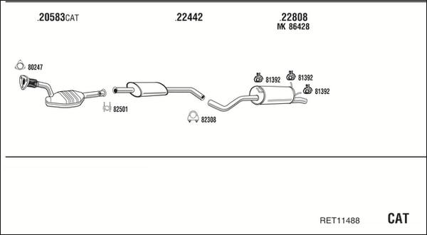 Fonos RET11488 - Система випуску ОГ autocars.com.ua