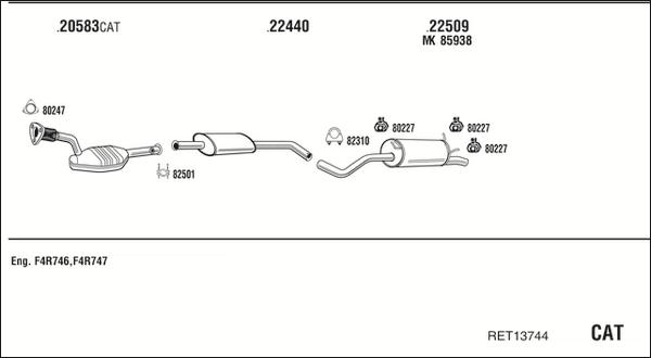 Fonos RET13744 - Система випуску ОГ autocars.com.ua