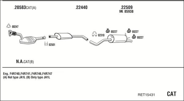 Fonos RET15431 - Система випуску ОГ autocars.com.ua