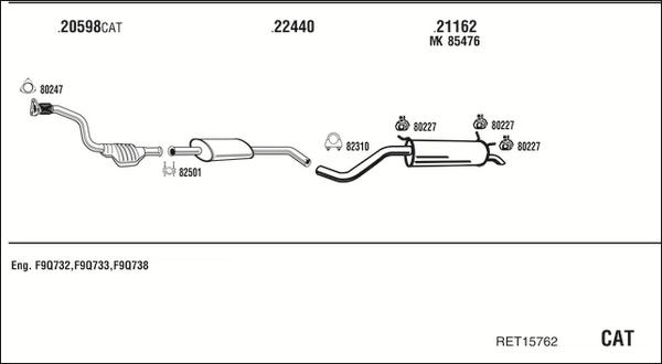 Fonos RET15762 - Система випуску ОГ autocars.com.ua
