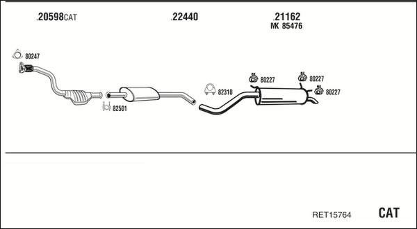 Fonos RET15764 - Система випуску ОГ autocars.com.ua