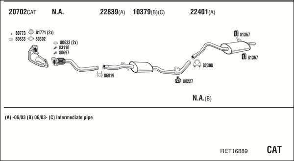 Fonos RET16889 - Система випуску ОГ autocars.com.ua