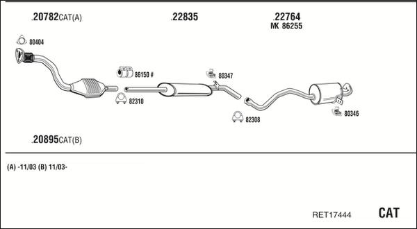 Fonos RET17444 - Система випуску ОГ autocars.com.ua