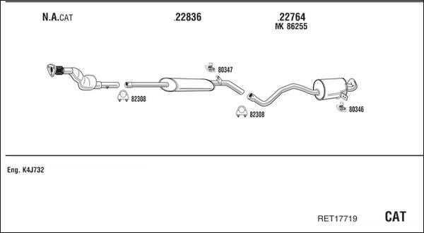 Fonos RET17719 - Система випуску ОГ autocars.com.ua