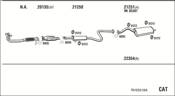 Fonos RV25018A - Система випуску ОГ autocars.com.ua