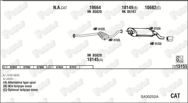 Fonos SA30252A - Система випуску ОГ autocars.com.ua