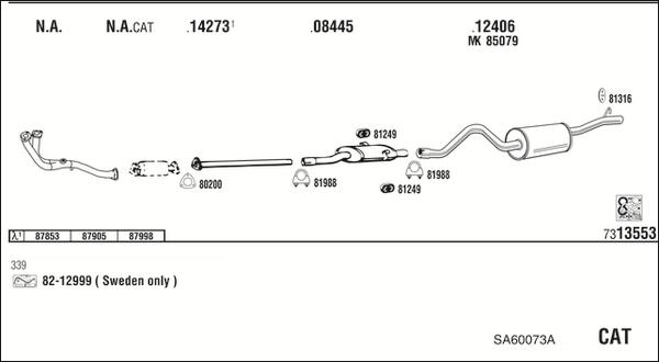 Fonos SA60073A - Система випуску ОГ autocars.com.ua
