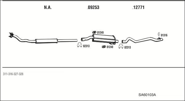Fonos SA60103A - Система випуску ОГ autocars.com.ua