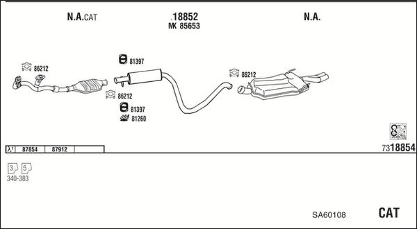 Fonos SA60108 - Система випуску ОГ autocars.com.ua