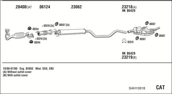 Fonos SAH10918 - Система випуску ОГ autocars.com.ua