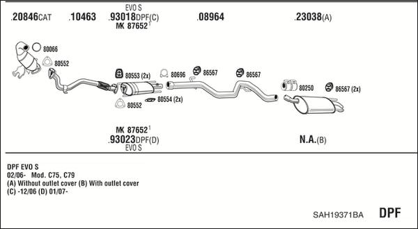 Fonos SAH19371BA - Система випуску ОГ autocars.com.ua