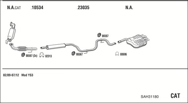 Fonos SAH31180 - Система випуску ОГ autocars.com.ua