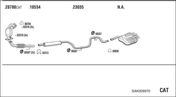 Fonos SAK009970 - Система випуску ОГ autocars.com.ua