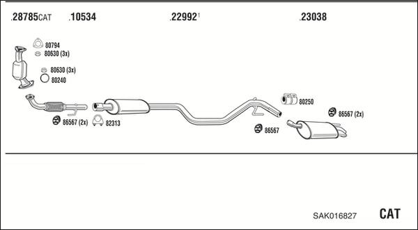 Fonos SAK016827 - Система випуску ОГ autocars.com.ua