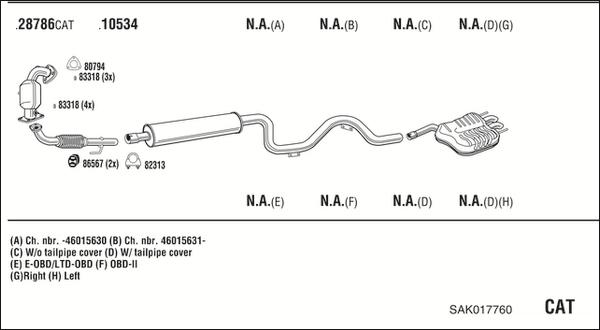 Fonos SAK017760 - Система випуску ОГ autocars.com.ua